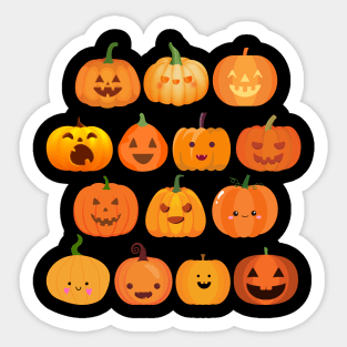 Cute Halloween Pumpkins. Sticker